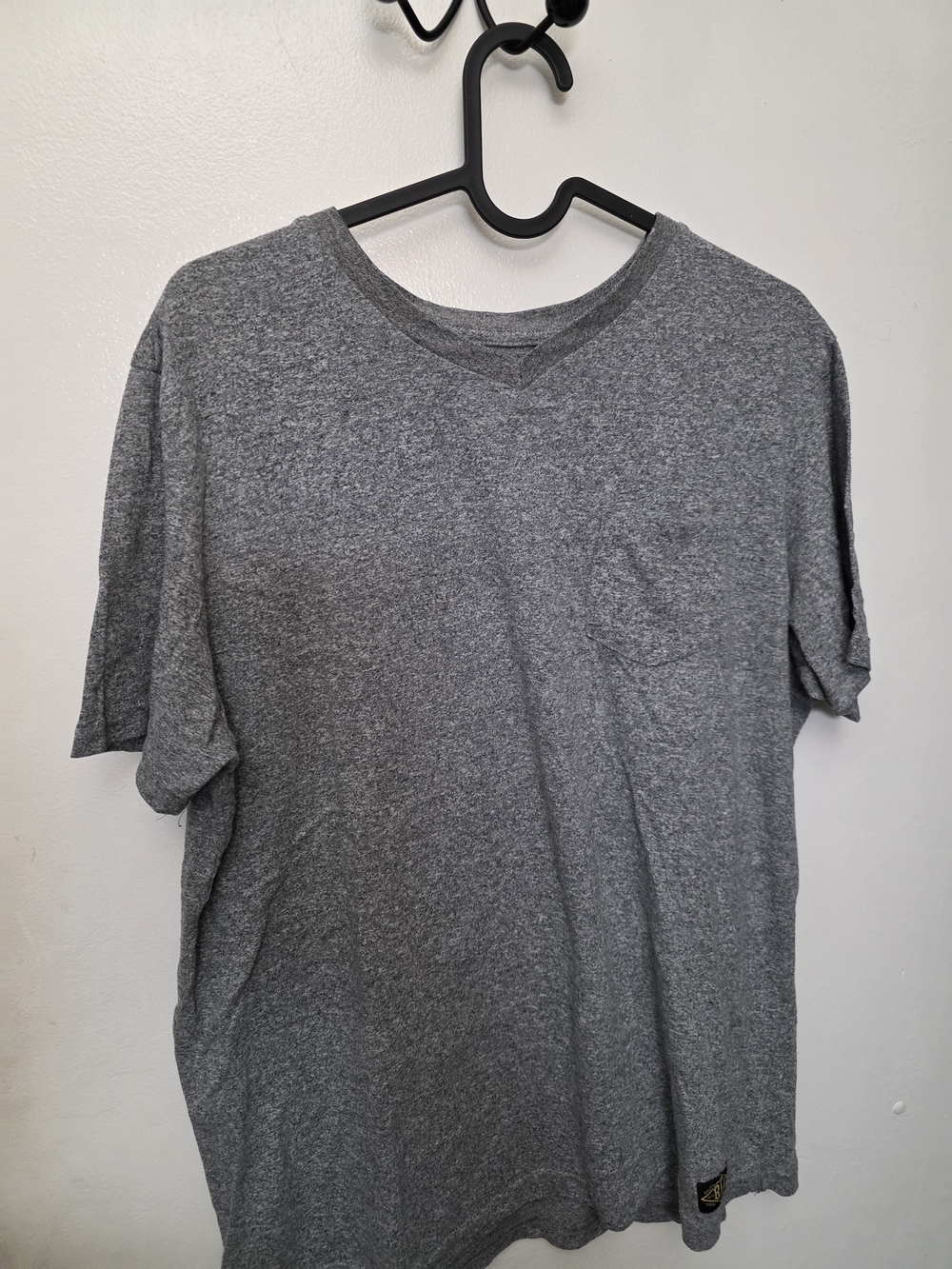 Men's Classic Heather Grey V-Neck Pocket Tee
